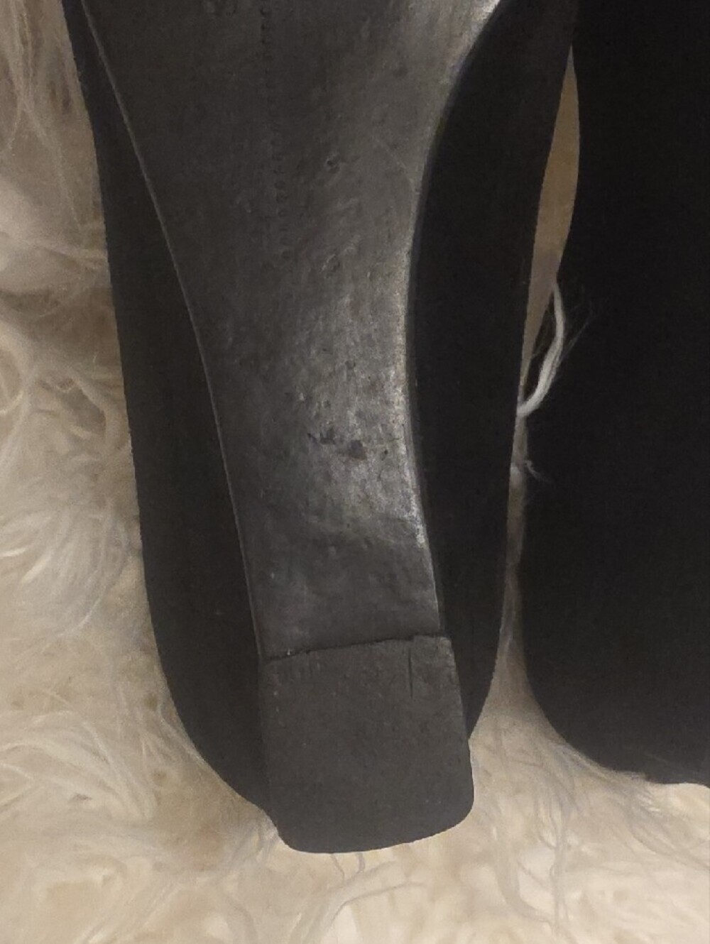 Stuart Weitzman Black Suede Wedge Ballet Flats with Silver Buckle Detail 8.5 - Picture 11 of 11